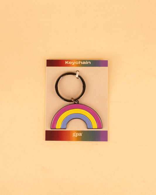 Pansexual Rainbow Enamel Keychain