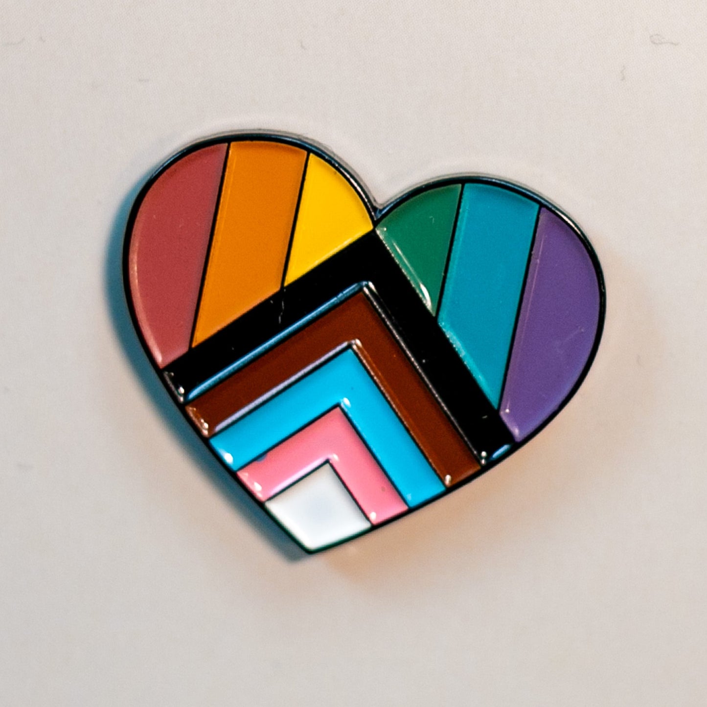 Progressive Pride Heart Enamel Pin